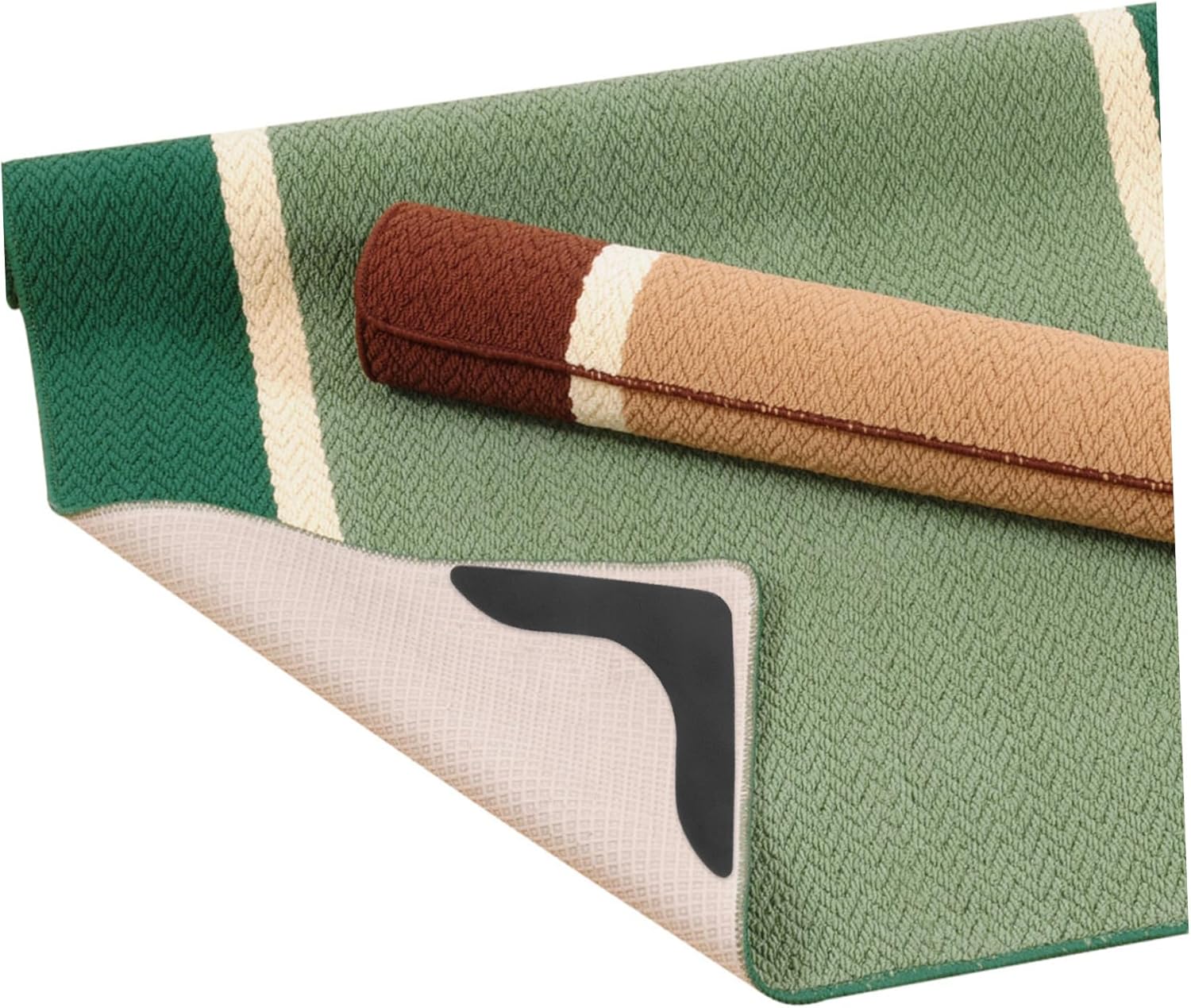 Carpet stoppers - Anti-slip mat - Rug grippers - Rug stopper - Anti-slip stickers - Rug fixer - Carpet undermat - Sofa cover stopper - Stair mat stopper - Corner grippers - Reusable - Black - 8 Pieces