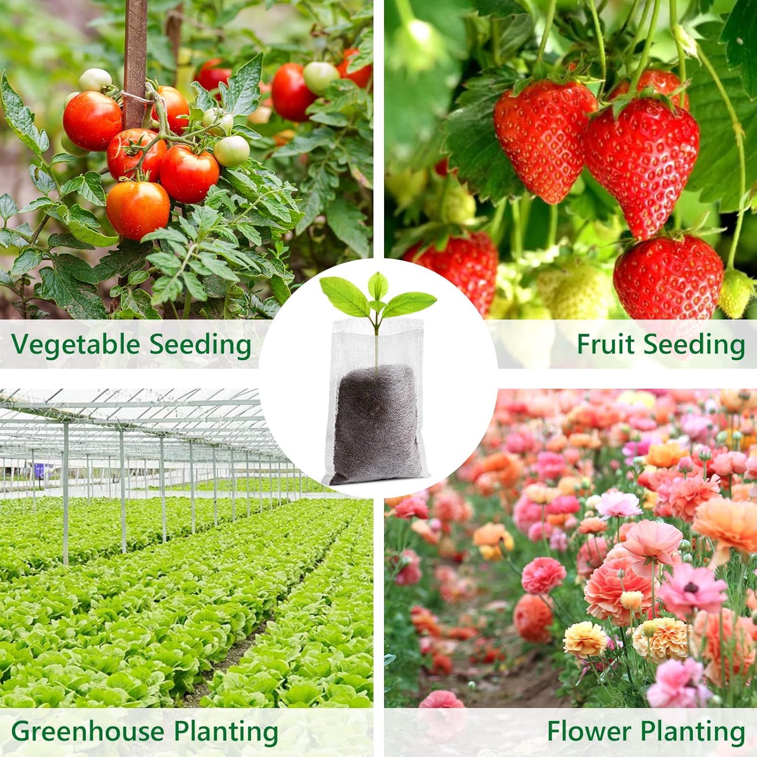 Grow Bags - Gardening - Grow Pots - Vegetable Garden - Seedlings - Plant Bags - Non-woven Grow Bags - Growing Set - Breathable Fleece - Vegetable Garden Box - Growing Box - Sowing - Cuttings - Plant Bags - Vegetable Garden - Vegetable Gardening - Sustaina