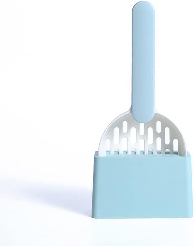 Cat Litter Scoop - Cat Litter Scoop - Cat Litter Scoop - Cat Litter Scoop - Cat Litter Accessories - Cat Litter Scoop with Holder - Cat Toilet Cleaning - Cat Litter Sieve - Cat Litter Scoop - Pet Supplies Cats - Sturdy Plastic Scoop - Blue - 1 Piece