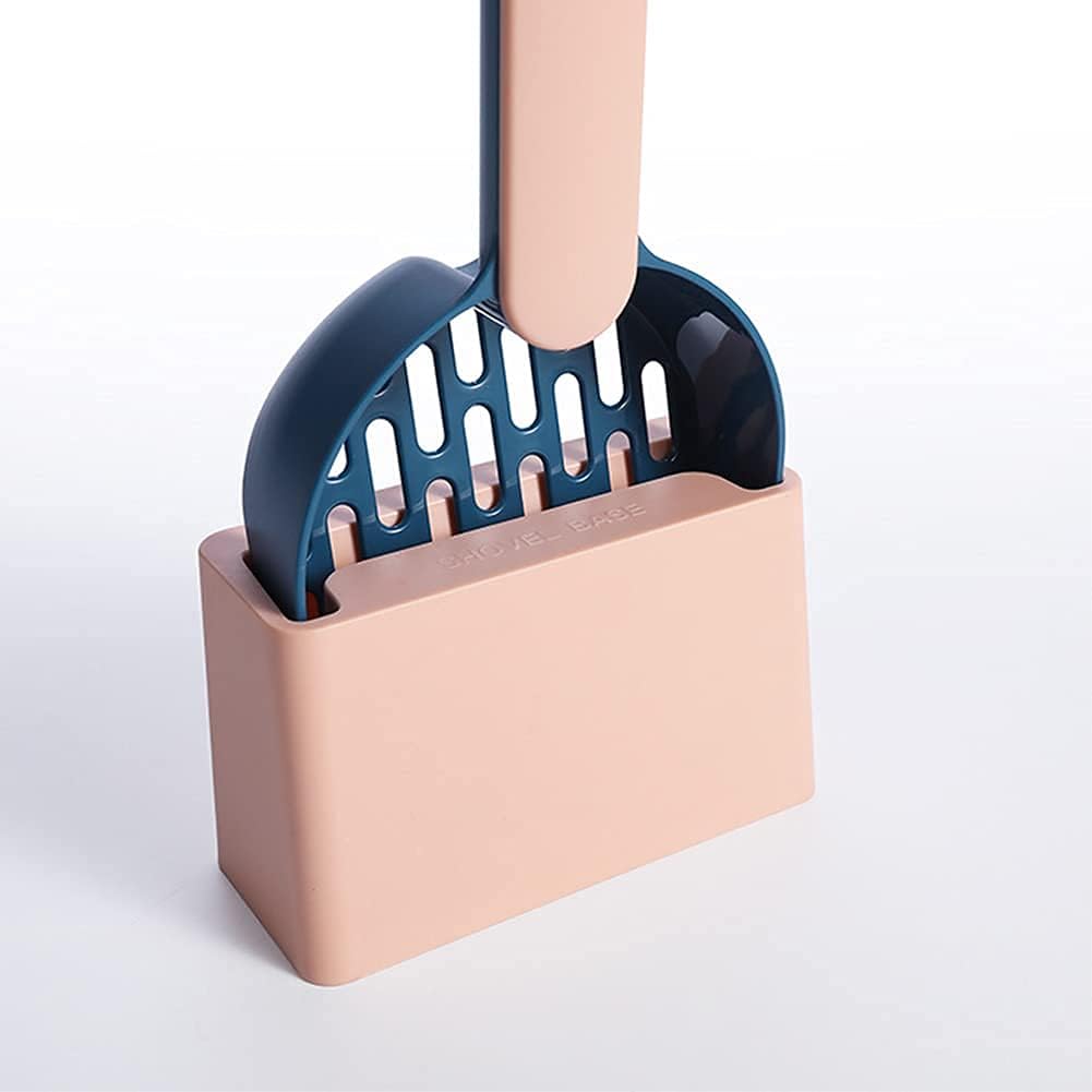 Cat Litter Scoop with Holder - Cat Litter Scoop - Cat Litter Sieve - Cat Litter Accessories - Cat Toilet Scoop - Feces Scoop - Pet Supplies - Cat Litter Care - Cat Litter Sieve Scoop - Dark Blue - 1 Piece