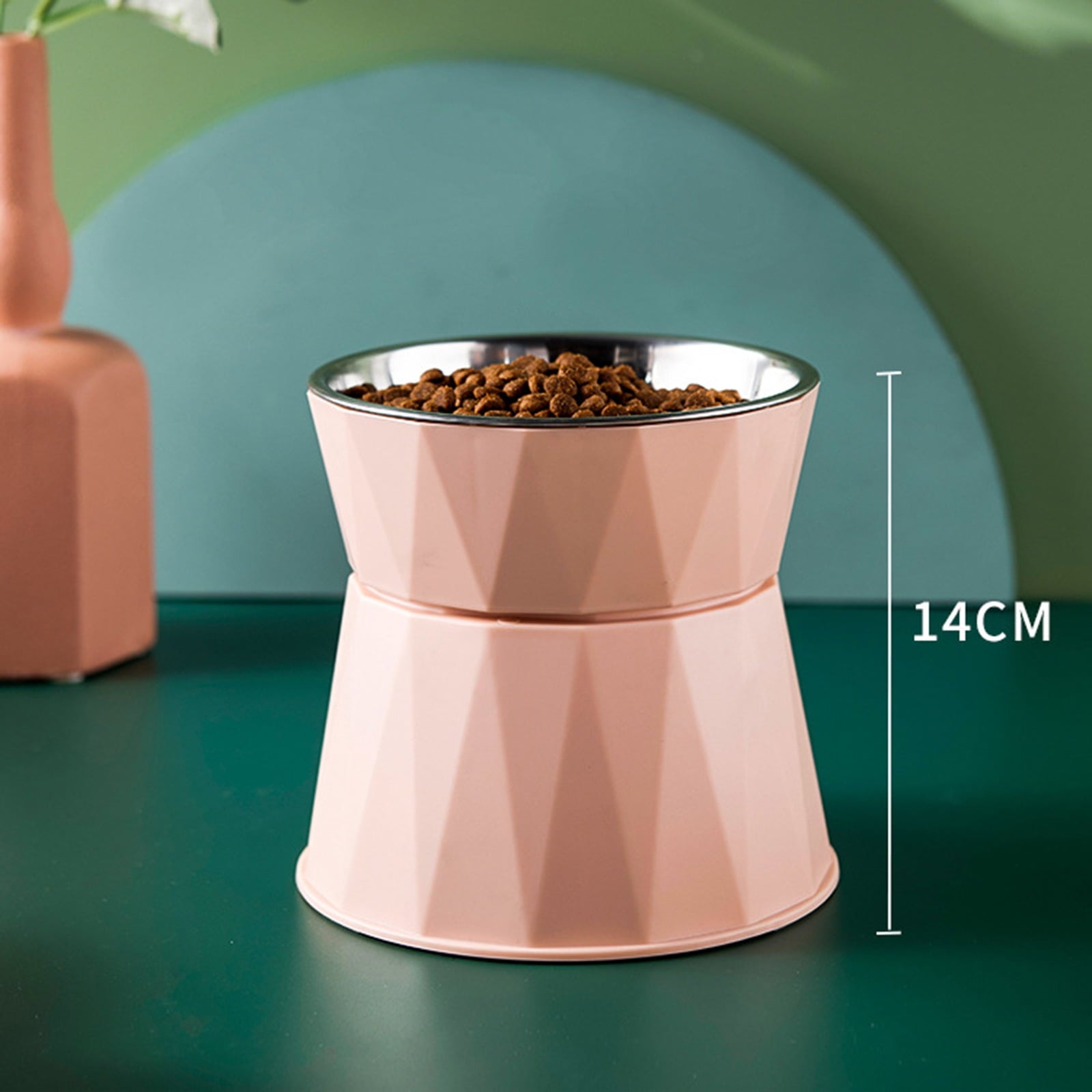 Dog Bowl Raised Cat Food Water Bowls with Detachable Elevated Stand Pet Stainless Steel Feeder Bowl No-Spill Anti Slip White