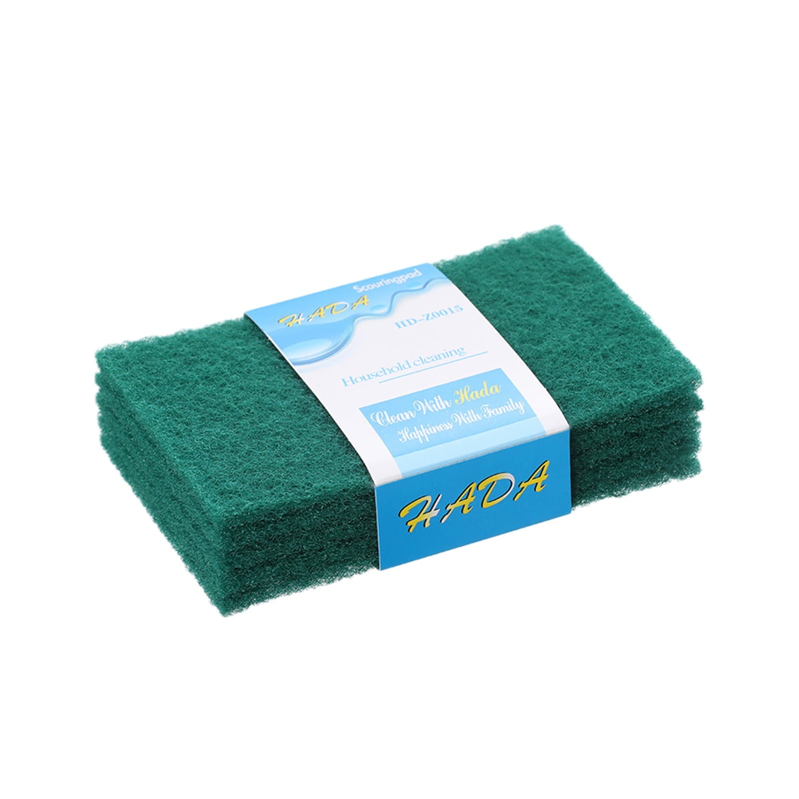 5 Pcs Scouring Pad, Dish Scrubber Scouring Pads, Green Reusable Household Scrub Pads, Double-sided Household Emery Sponge, for Dishes, Kitchen Scrubbers and Metal Grills Green