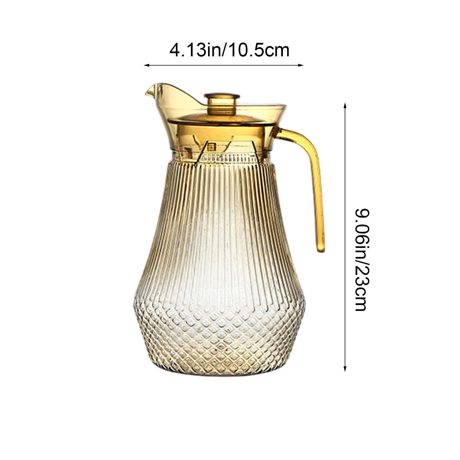 Acrylic Pitcher, Clear Plastic Water Pitchers with Lid and Spout, Iced Tea Pitcher Beverage Containers for Fridge, Juice, Sangria, Lemonade, Shatter-proof, BPA-Free Clear