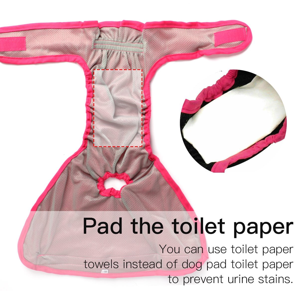 Comfortable Dog Underwear Dog Diapers Pants Male Female to Put On/Off Breathable Physiological Pants Reusable Sanitary Panties for Small to Large Dogs Pet (1pcs, Pink, XL) XL Black