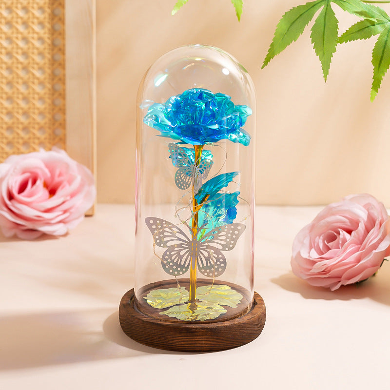 Blue & Silver Butterfly Lantern - Enchanted LED Decorative Light