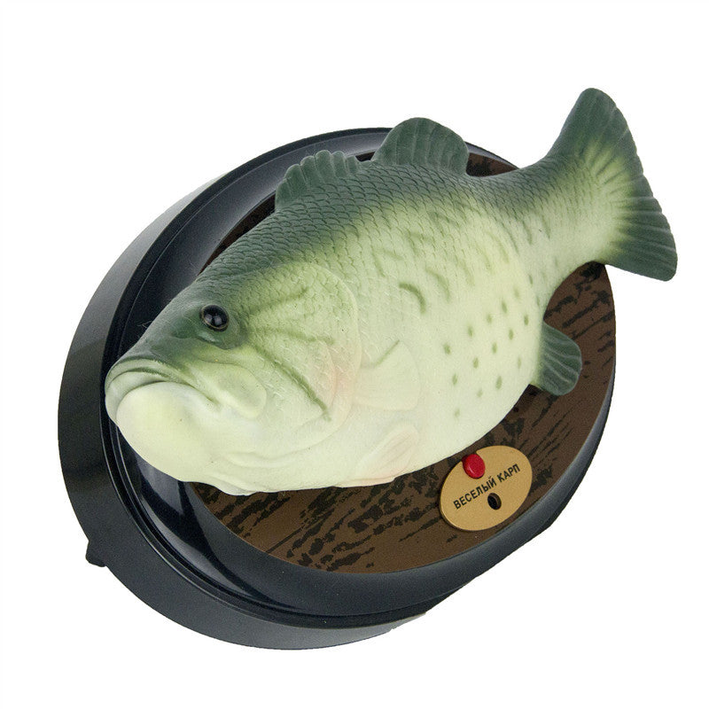 Singing Fish Decoration - Green with Square Base