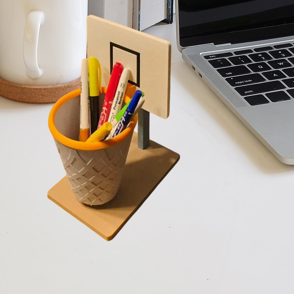 Large Basketball Net Pencil Holder with Backboard