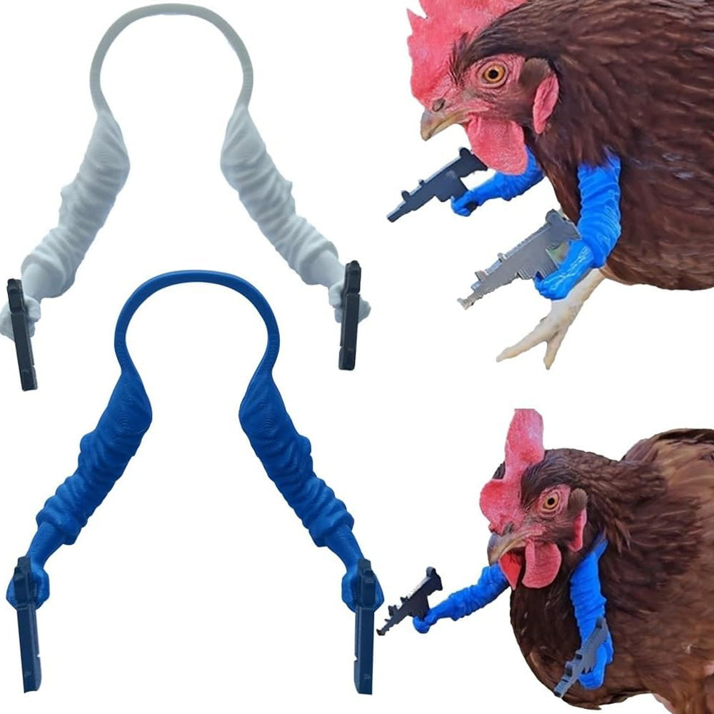 Chicken arms with Guns,Fun, Durable, Rooster Pistol Party, Perfect for Parties, Photoshoots and Pranks Costumes for Chickens to wear(blue)