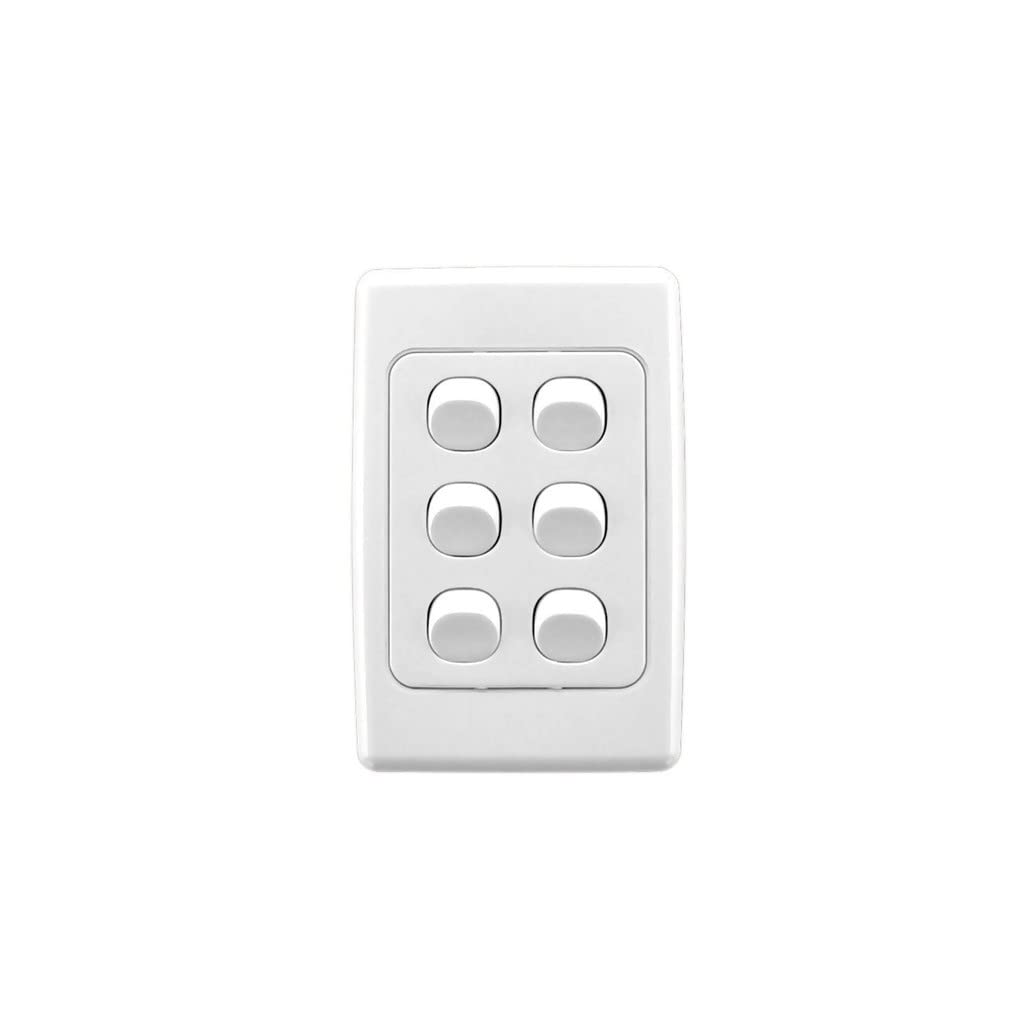 10 A 250 V 6 Gang Vertical Flush Switch