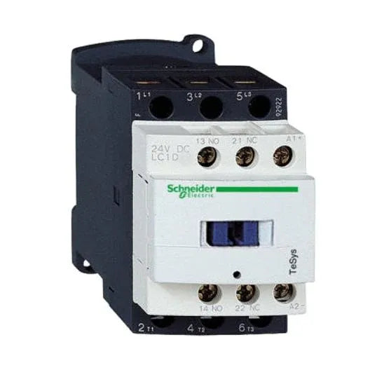 Schneider Contactor General Purpose AC Operated 3 Pole 7.5kW 18A AC3 32A AC1 240V 1NO-1NC Auxilary DIN Rail/Plate Mount | LC1-D18U7