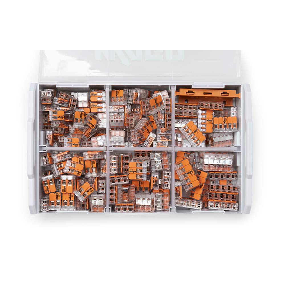 **Official & Genuine** WAGO 887-957 L-BOXX® Mini - 4mm² & 6mm² 221 Series Connectors in Sortimo Carry Case (75) 221-412, (50) 221-413, (25) 221-415, (40) 221-612, (30) 221-613, (15) 221-415, (1) 221-500