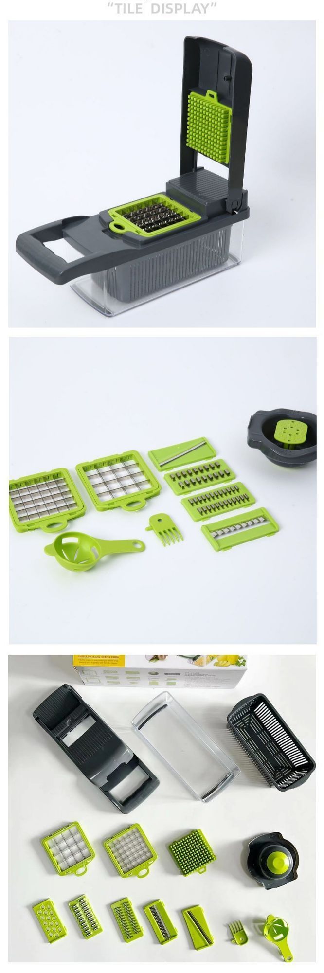 14-in-1 Vegetable Chopper (11 Blades+Square Tool)