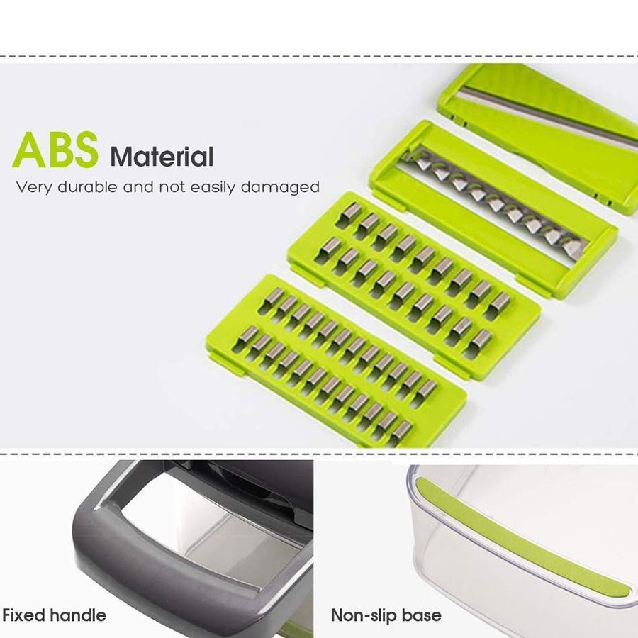 16-in-1 Vegetable Chopper (3 Blades+Square Tool)