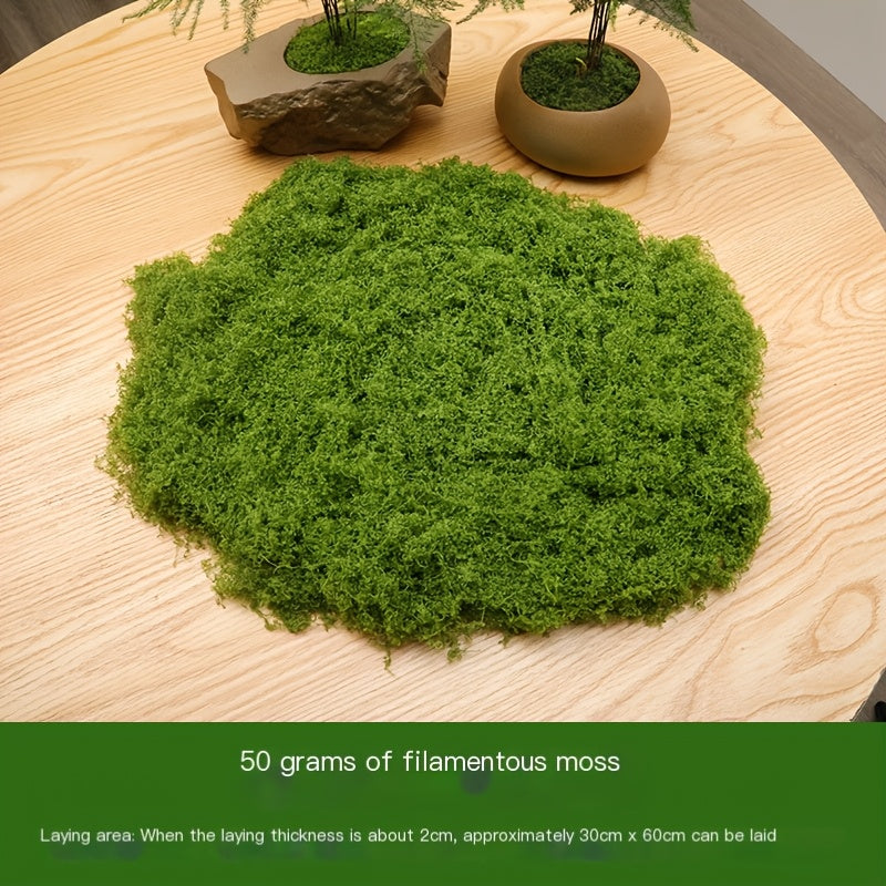 diy artificial moss lawn-Dark Green Filamentous Moss 50g