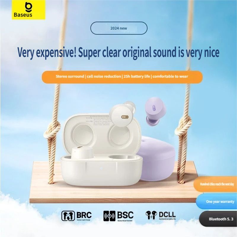 Baseus E18 Bluetooth headset-White