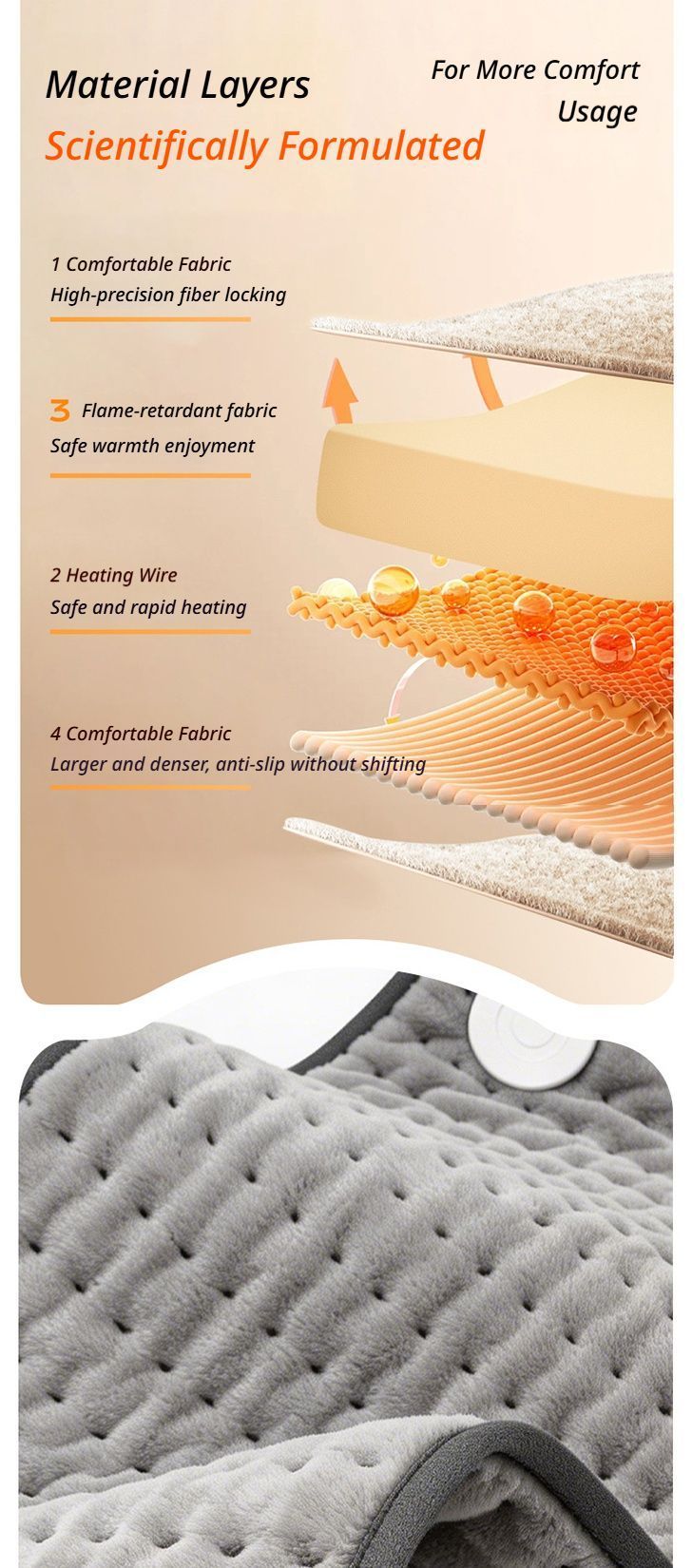 Electric blanket 30 * 40-grey