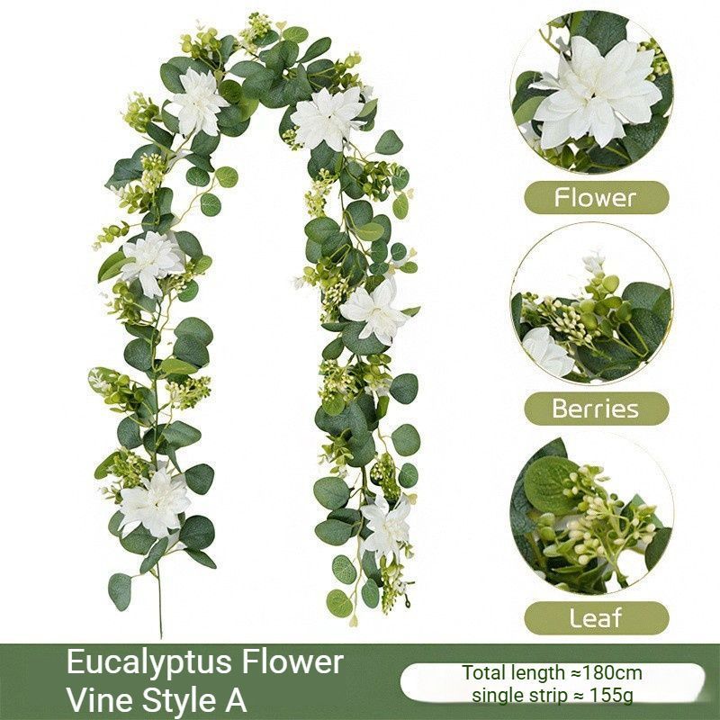 Eucalyptus with Flowers - 61 Heads-M