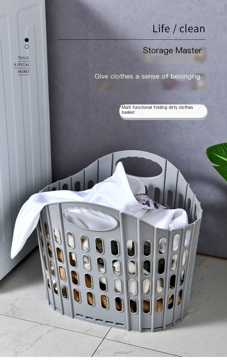 Fold the dirty clothes basket-small gray