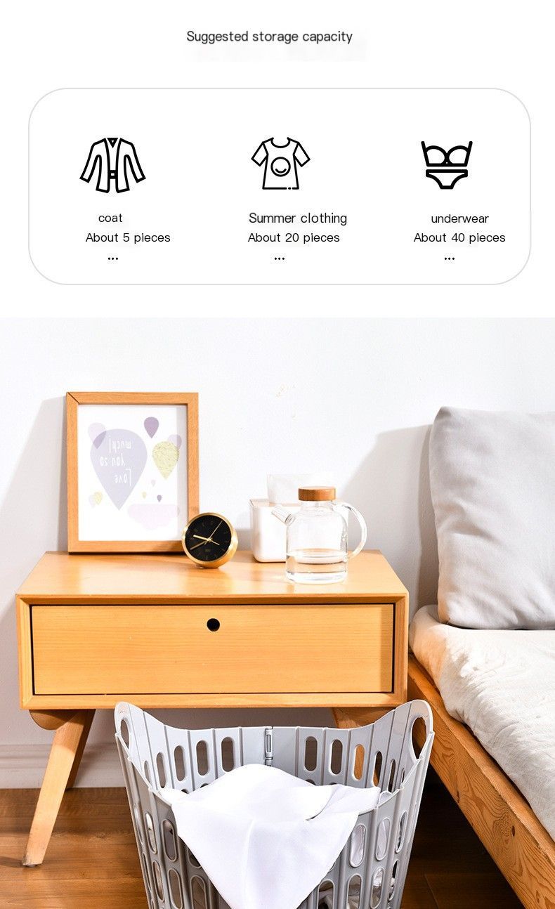 Fold the dirty clothes basket-small gray