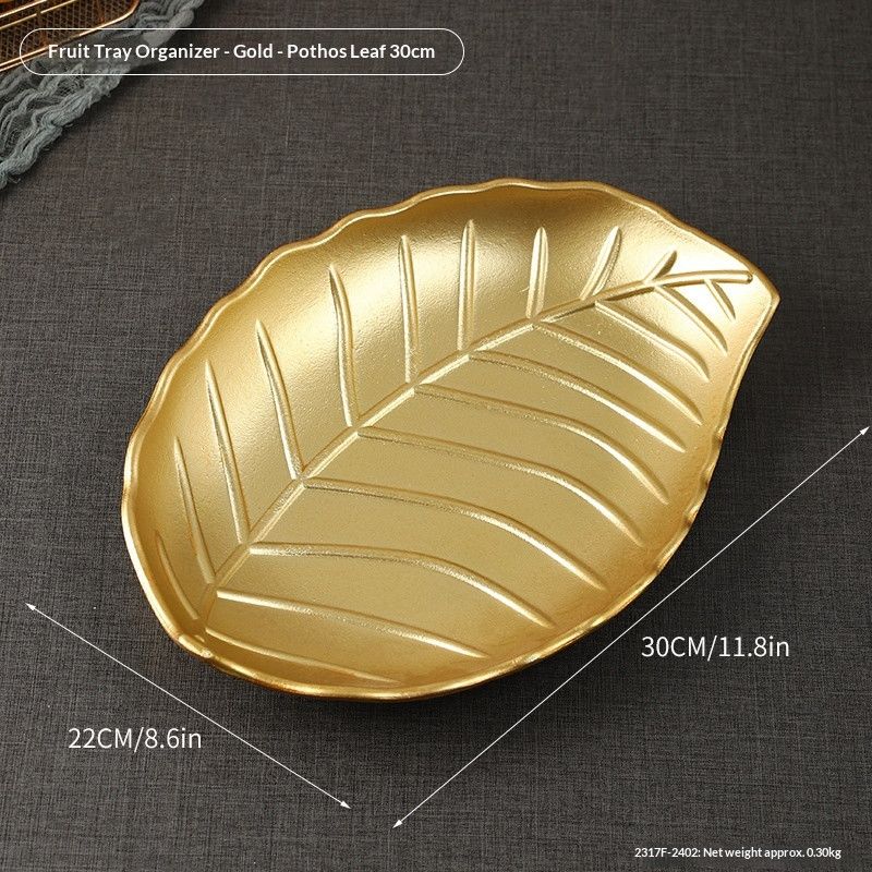 2317F-2501-Gold--VeinedLeaf25cm