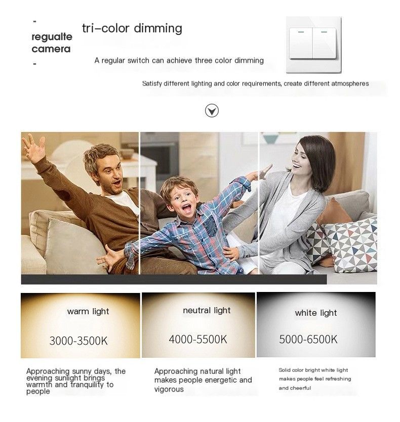 GoldRoundPlate-3Heads-12WTri-ColorDimming