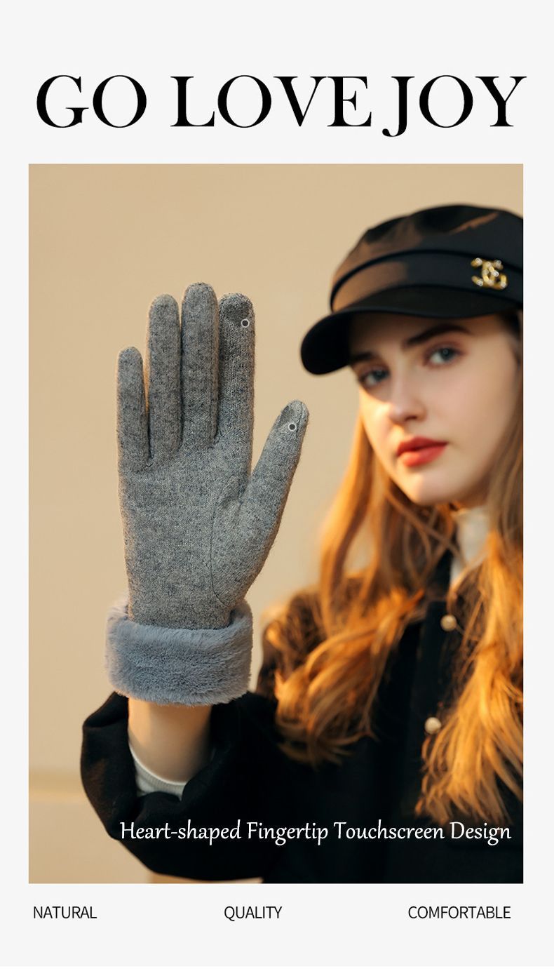 Ladies Winter Warm Cashmere Gloves DY50 Pink