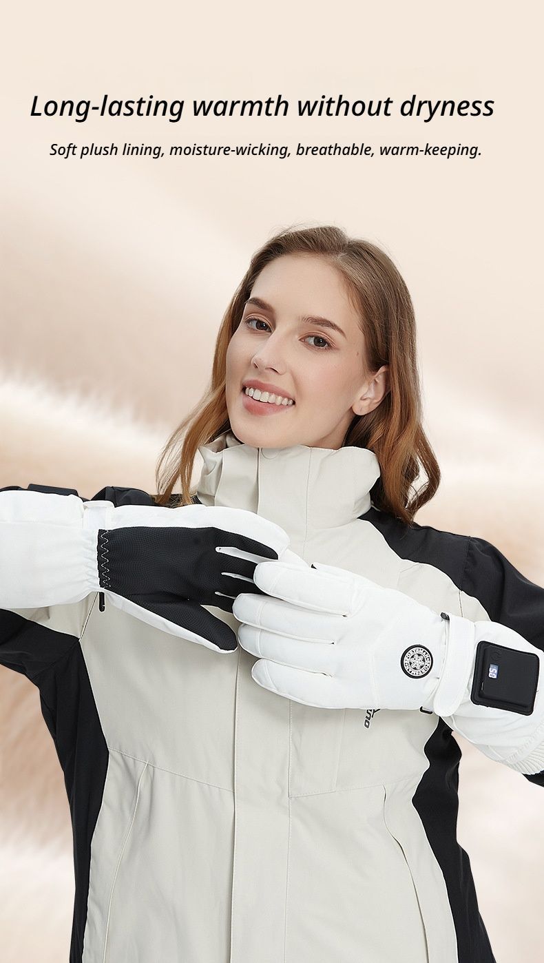Outdoor Smart Heated Winter Gloves Black