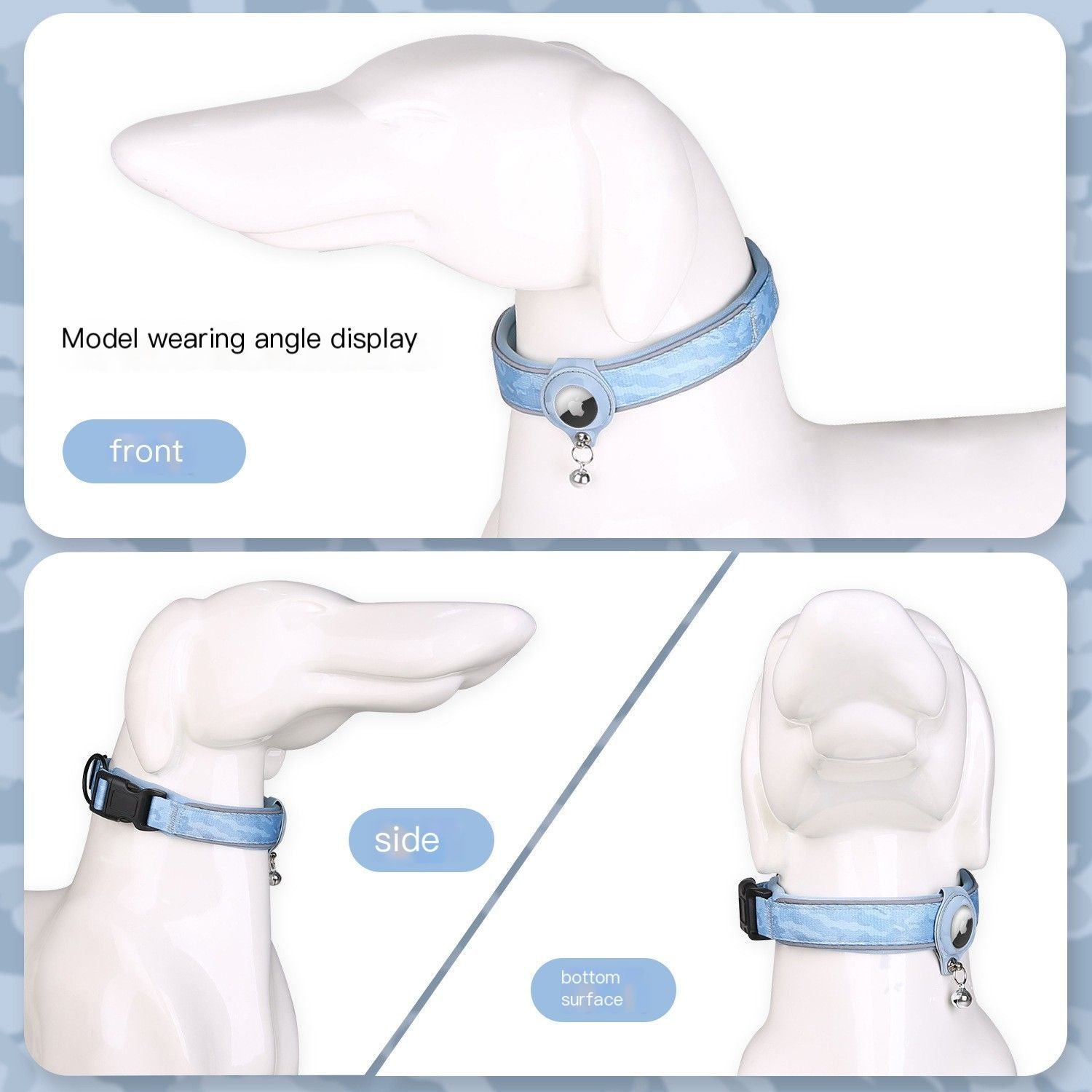 Pet positioning collar-Heart Green 1Pair2-L-without locator