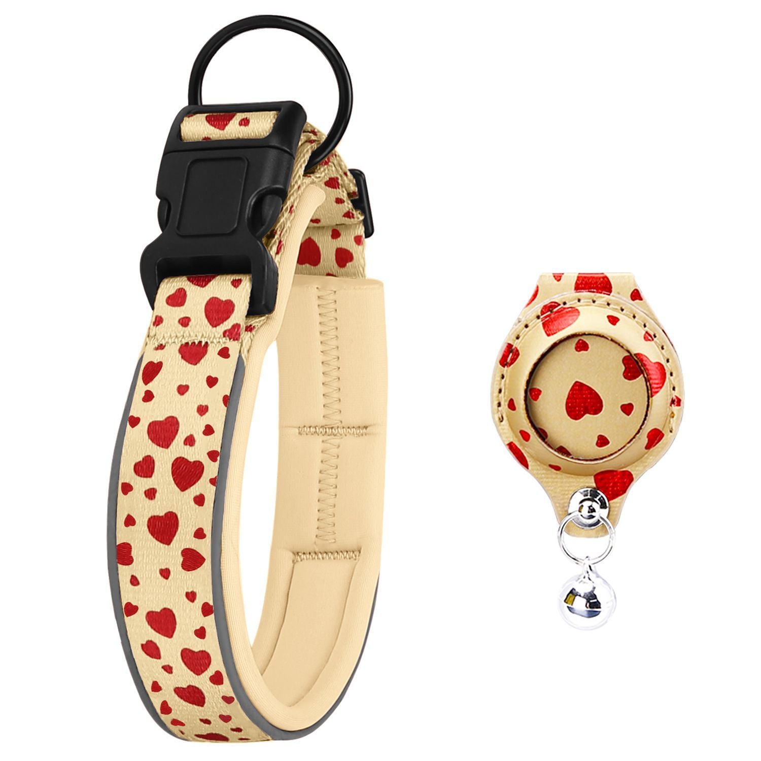 Pet positioning collar-Heart Yellow 1Pair1-L-without locator