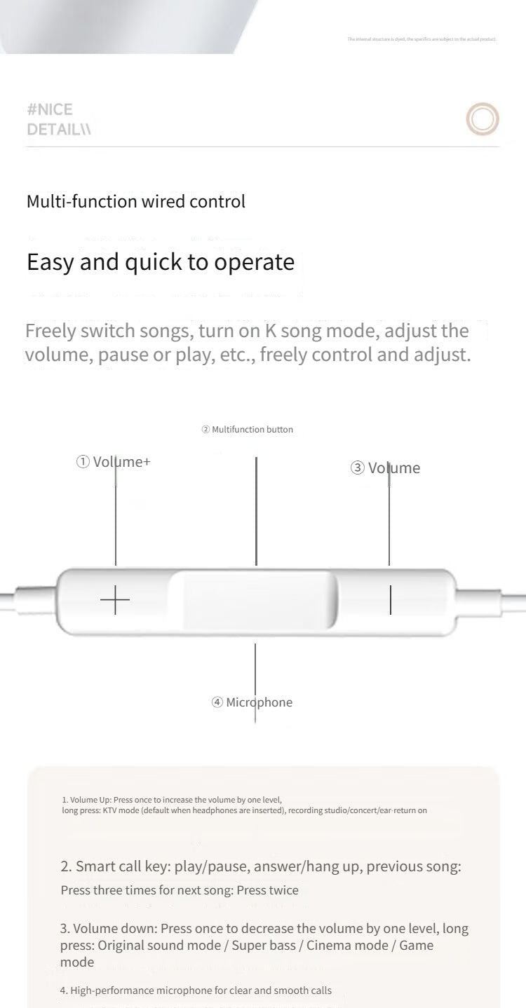 QK01 Wired karaoke headphones-White