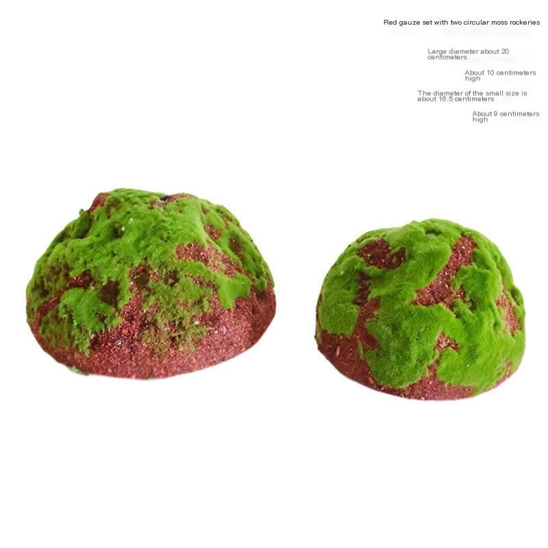 ArtificialRedSilkLargeRoundMossRockery