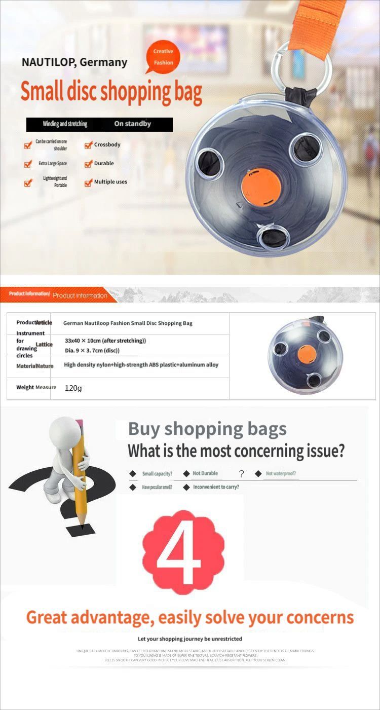 Portable folding shopping bag-Pink