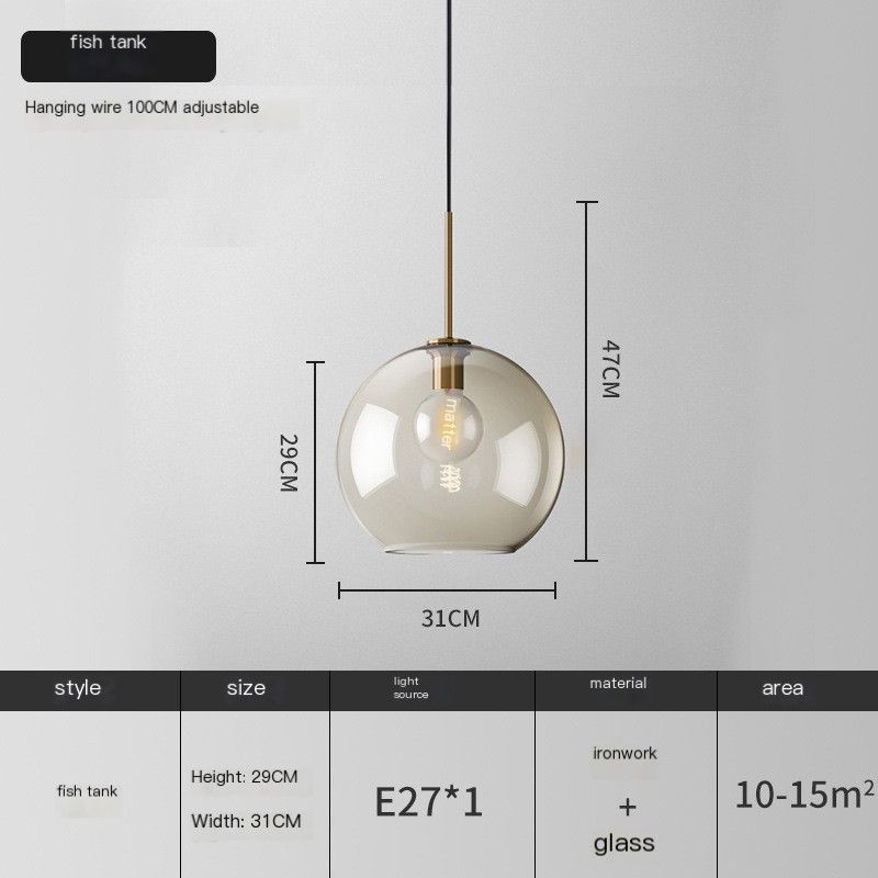 Dining Room Clear Tomato Pendant Light - 4W Light Source