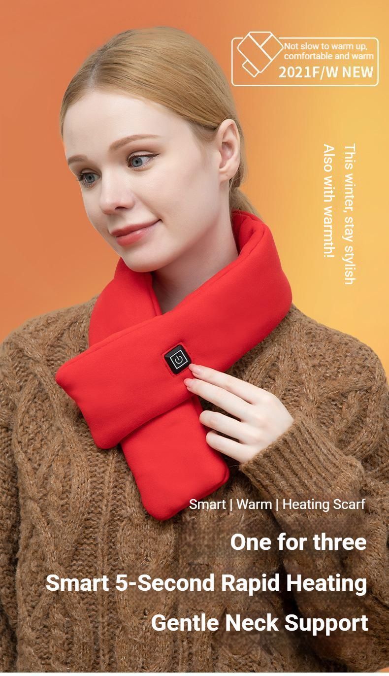 USB Rechargeable Graphene Heated Neck Warmer Khaki-Gift Box Edition