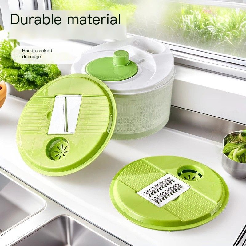 Vegetable washing basket-Green 2in1 with Julienne and Slicing Function