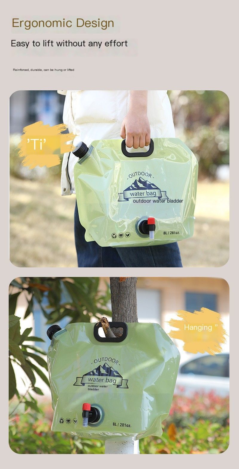 Outdoor portable folding water storage bag-3L transparent