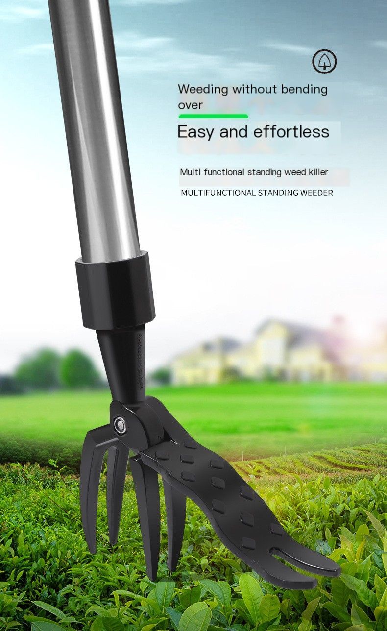 Manual weeding device-with a stainless steel three-section pipe