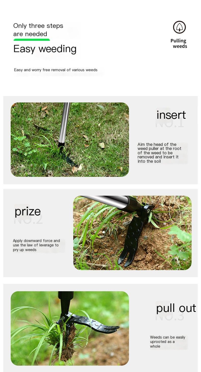 Manual weeding device-with a stainless steel three-section pipe