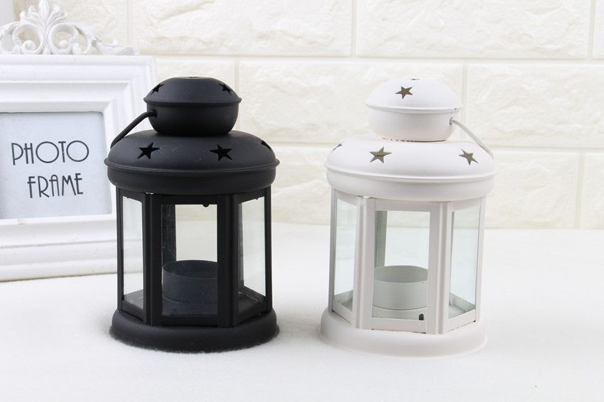 White Pink and Black Candle Holder Set of 3