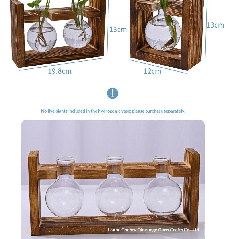HydroponicWoodenFramewithSnap-On-DiamondTripleBottle