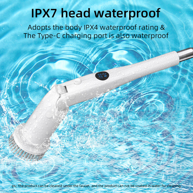 Electric Spin Scrubber Power Shower Cleaning Brush with Extendable Handle & 8 Brush Heads for Bathtub Tile Grout Kitchen Window and Floor