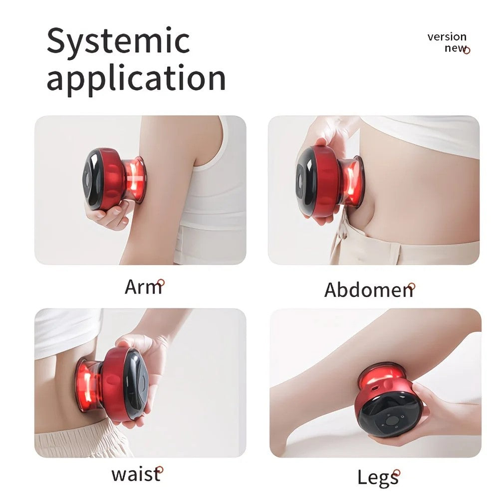 Smart Cupping Massager: Wireless & Portable/One-Button Pressure Release/12-Level Red Light Heat Therapy, Detachable & Easy to Clean, Full-Body Applicable for Circulation Boost, Revitalize Your Body and Mind at Home or On the Go,black