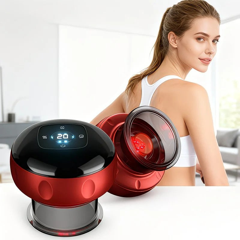 Blue Smart Cupping Massager: Wireless & Portable/One-Button Pressure Release/12-Level Red Light Heat Therapy, Detachable & Easy to Clean, Full-Body Applicable for Circulation Boost, Revitalize Your Body and Mind at Home or On the Go