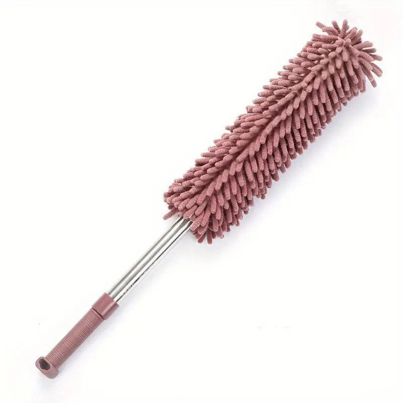 Coffee brown Household Cleaning Duster / Static Duster / Dust Sweeper / Telescopic & Non-Shedding / Washable & Bendable / High-Reach Cleaning Tool / Cleaning Tools & Supplies