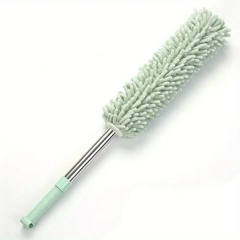 pale green Household Cleaning Duster / Static Duster / Dust Sweeper / Telescopic & Non-Shedding / Washable & Bendable / High-Reach Cleaning Tool / Cleaning Tools & Supplies