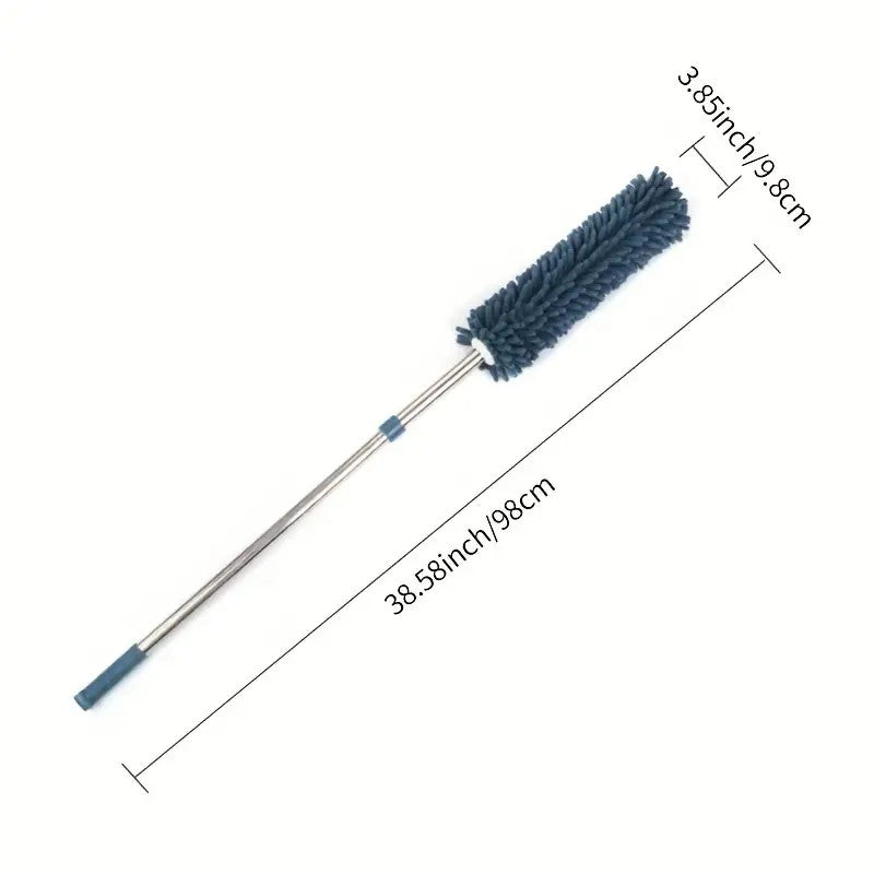 khaki Household Cleaning Duster / Static Duster / Dust Sweeper / Telescopic & Non-Shedding / Washable & Bendable / High-Reach Cleaning Tool / Cleaning Tools & Supplies
