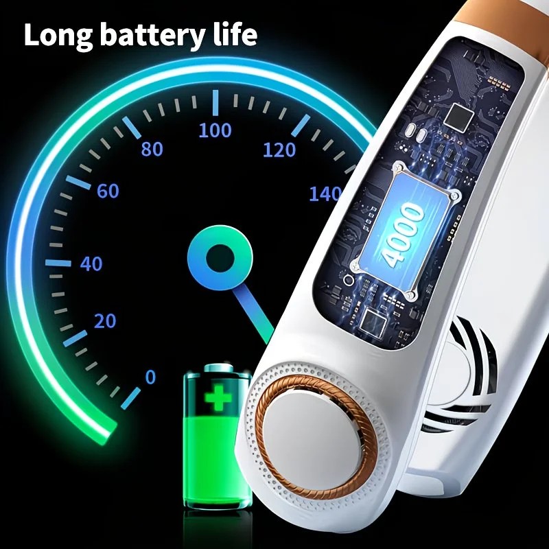 New Neck Hanging Fan Portable Mini USB Fan Personal Cooling Turbine Small Charging Quiet Lazy-Friendly.BLUE