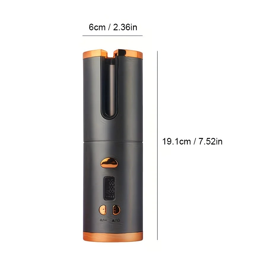 WHITE.Automatic Hair Curling Wand, Tangle-Free Design, Portable USB Charging Rotating Curling Iron with Ceramic Barrel, Suitable for Long Hair, Fast, Ideal for Hairstyling.