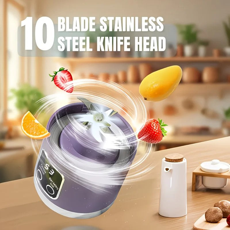 (white)Portable USB Charging Blender & Juicer - Easy to Clean, Suitable for Fruit and Vegetable Drinks, Smoothies - Capacity Ranging from 10.14 oz to 16.91 oz