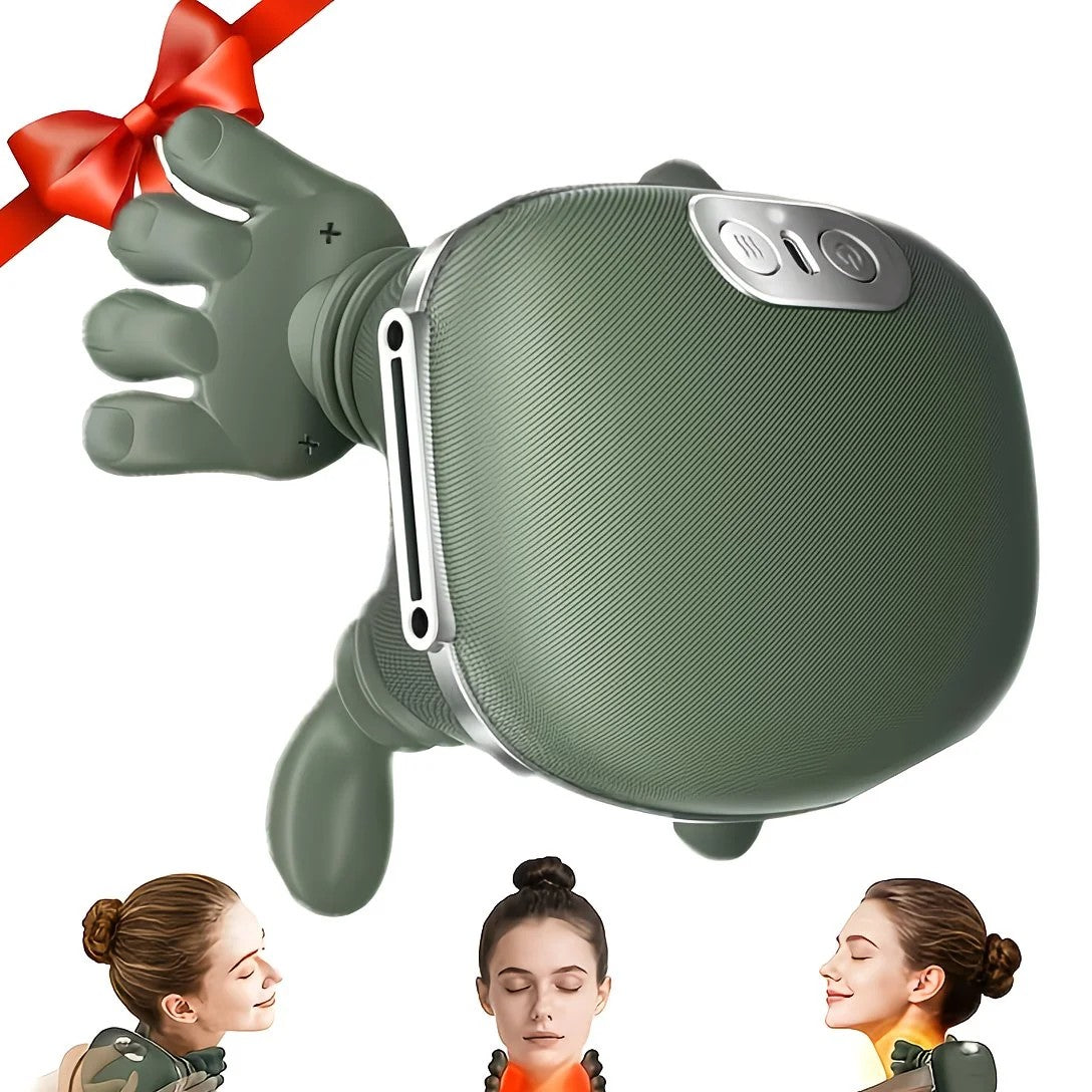 USB Heated Neck, Shoulder, and Back Massager – 6D Simulated Human-Hand Deep Kneading Technology, Multi-Part Massage for Neck, Shoulders, Back, and Legs, Relieving Office Fatigue and Muscle Tension Caused by Prolonged Sitting